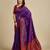 purple traditional pure patola saree with contrast weave