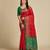 red patola silk blend saree with contrast weave meenakari & tassels