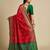 red patola silk blend saree with contrast weave meenakari & tassels