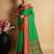 green silk blend saree with striking pallu & blouse