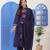 Navy Blue Embroidered Cotton Suit Set with Dupatta