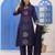 Navy Blue Embroidered Cotton Suit Set with Dupatta