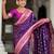 magenta zari weaving banarasi silk blend saree