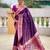 magenta zari weaving banarasi silk blend saree
