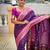 magenta zari weaving banarasi silk blend saree