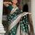 dark green zari weaving banarasi silk blend saree
