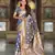 grey zari weaving banarasi silk blend saree
