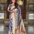 grey zari weaving banarasi silk blend saree