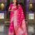 pink zari weaving banarasi silk blend saree