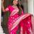 pink zari weaving banarasi silk blend saree