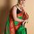 green silk blend saree with striking pallu & blouse