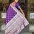 purple zari weaving banarasi silk blend saree