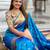teal paithani silk blend meenakari pallu zari weaving saree