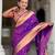 magenta paithani silk blend meenakari pallu zari weaving saree