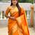 orange paithani silk blend meenakari pallu zari weaving saree