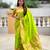 parrot green paithani silk blend meenakari pallu zari weaving saree