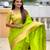 parrot green paithani silk blend meenakari pallu zari weaving saree