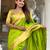 parrot green paithani silk blend meenakari pallu zari weaving saree