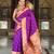 purple paithani silk blend meenakari pallu zari weaving saree