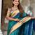 teal paithani silk blend meenakari pallu zari weaving saree