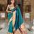 teal paithani silk blend meenakari pallu zari weaving saree