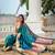 teal paithani silk blend meenakari pallu zari weaving saree