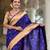 violet paithani silk blend meenakari pallu zari weaving saree