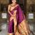 wine paithani silk blend meenakari pallu zari weaving saree