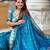 teal paithani silk blend saree with temple weaving border