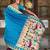teal paithani silk blend saree with temple weaving border