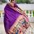 magenta paithani silk blend saree with temple weaving border