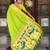 parrot green paithani silk blend saree with temple weaving border