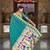 teal paithani silk blend saree with temple weaving border