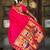 rani pink paithani silk blend saree with temple weaving border