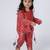 Red embroidered cotton kurti and dhoti