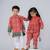 Red embroidered cotton kurti and dhoti