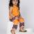 Yellow embroidered cotton kurti pants