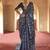 Navy blue silk blend patola design saree