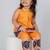 Yellow embroidered cotton kurti pants