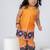 Yellow embroidered cotton kurti pants
