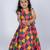Multicolor embroidered cotton lehenga and top