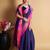 purple silk blend saree with striking pallu & blouse