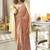 Peach fancy foil print work georgette saree
