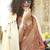 Peach fancy foil print work georgette saree