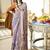 Lavender fancy foil print work georgette saree
