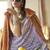 Lavender fancy foil print work georgette saree