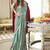 Turquoise fancy foil print work georgette saree