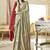 Light green fancy foil print work georgette saree