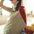 Light green fancy foil print work georgette saree