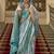 Multi color satin weaving print saree